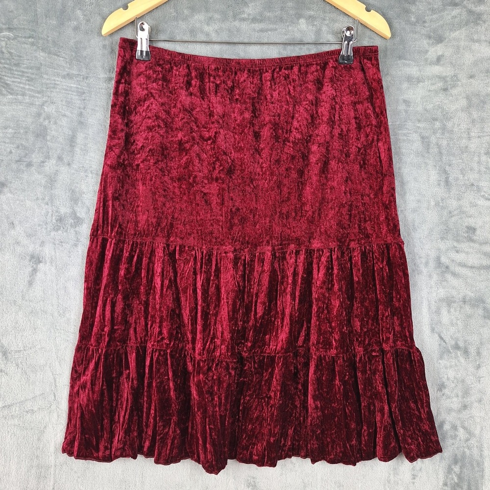Womens Skirt Small XL Velvet Whimsigoth Renaissance Ren Fair Tiered Boho Peasant